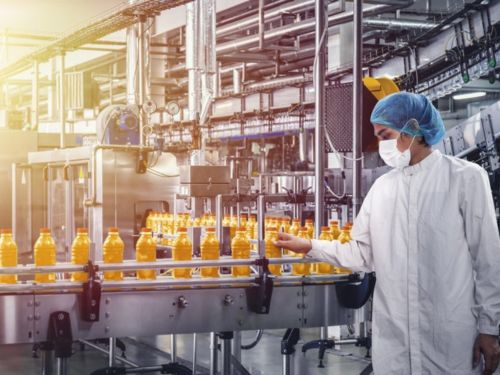Beverage bottling plant, food processing line