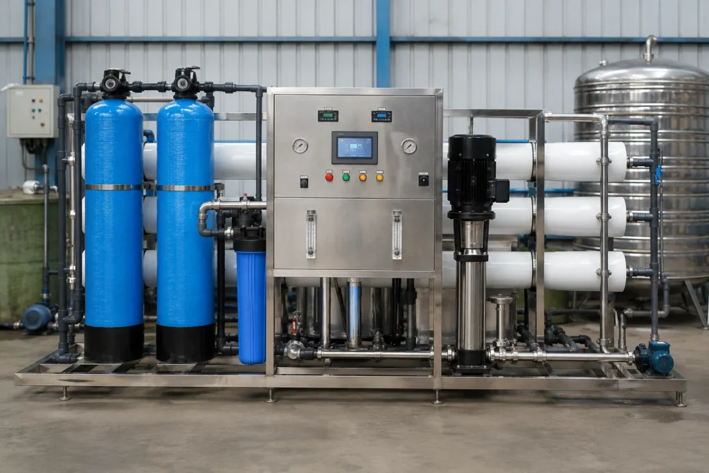 Industrial RO Plant system with stainless steel filtration unit