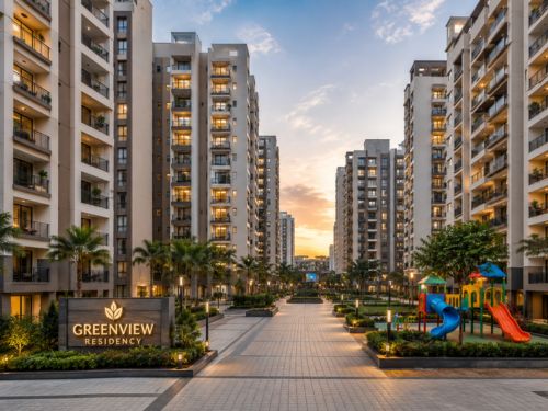Apartment complex, residential towers