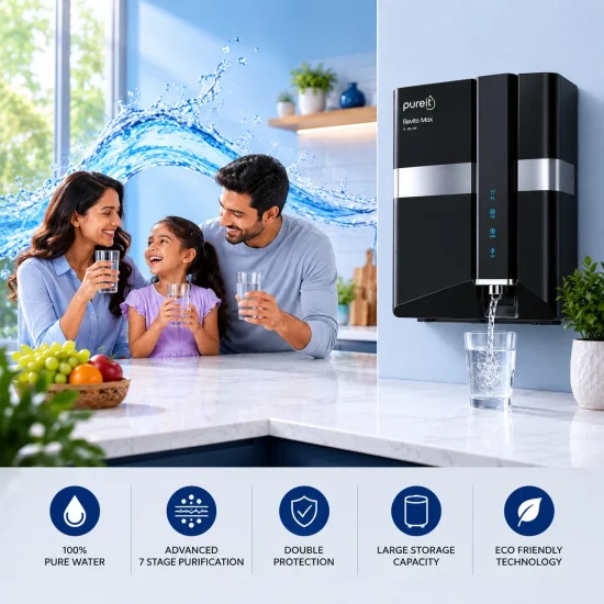 Pureit RO purifier with family drinking clean water. (2)